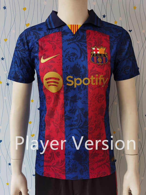 Player Version Retro Version Barcelona Blue Red Thailand Soccer Jersey