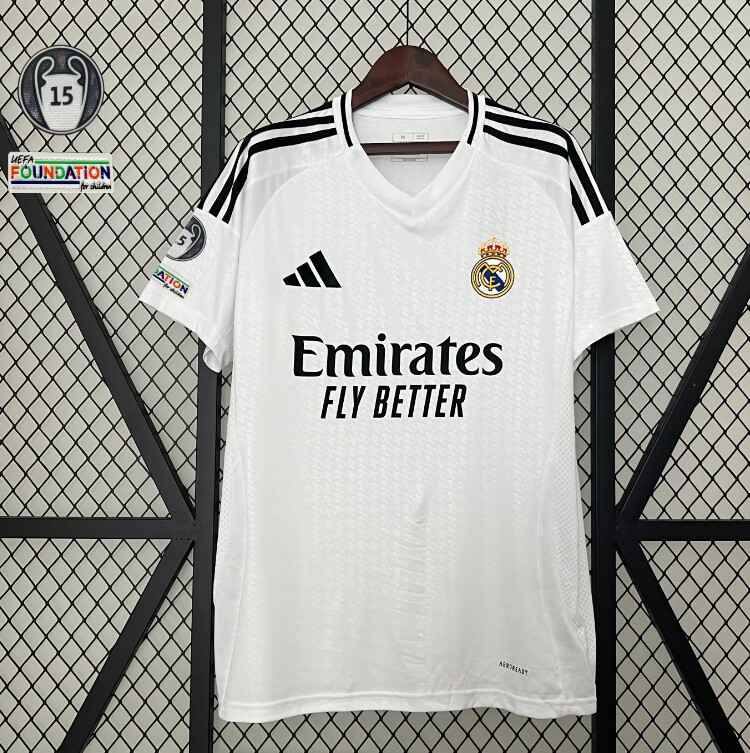 With Patch (S-4XL) 2024-2025 Real Madrid Home White Thailand Soccer Jersey AAA