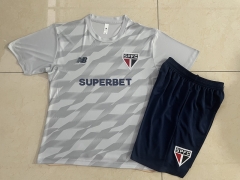 2024-2025 Sao Paulo Futebol Clube Light Gray Short Sleeve Thailand Soccer Tracksuit-815