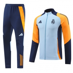 2024-2025 Real Madrid Light Blue Thailand Soccer Jacket Uniform-LH
