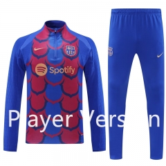 Player Version 2024-2025 Barcelona Camouflage Blue Thailand Soccer Tracksuit-4627