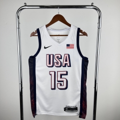 2024 Olympics USA White #15 NBA Jersey-311