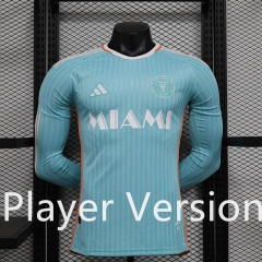 Player Version 2024-2025 Inter Miami CF 2nd Away Light Blue LS Thailand Soccer Jersey AAA-888