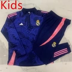 2024-2025 Real Madrid Royal Blue Kids/Youth Soccer Tracksuit-815