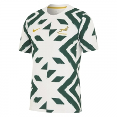 2024 South Africa Away White&Green Thailand Rugby Shirt