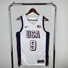 2024 Olympics USA White #9 NBA Jersey-311