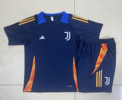 2024-2025 Juventus Royal Blue Short-sleeved Thailand Soccer Tracksuit-815