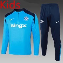 2024-2025 Chelsea Lake Blue Kids/Youth Soccer Tracksuit-815