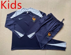 2024-2025 France Royal Blue Kids/Youth Soccer Tracksuit -815