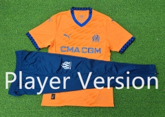 Player Version 2024-2025 Olympique de Marseille 2nd Away Orange Short-sleeved Thailand Soccer Tracksuit-815