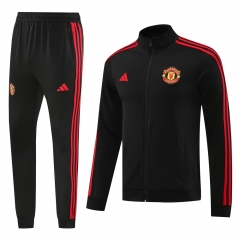 2024-2025 Manchester United Black Thailand Soccer Jacket Uniform-LH