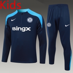 2024-2025 Chelsea Royal Blue Kids/Youth Soccer Tracksuit-815