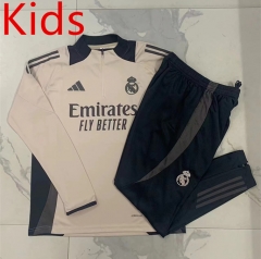 2024-2025 Real Madrid Light Pink Kids/Youth Soccer Tracksuit-815