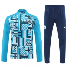 2024-2025 Olympique de Marseille Sky Blue Thailand Soccer Tracksuit-4627