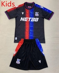 2024-2025 Crystal Palace 2nd Away Black&Red&Blue Kids/Youth Soccer Uniform-AY