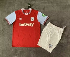 (S-4XL) 2024-2025 West Ham United Home Red Soccer Unifrom-9070