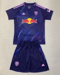 2024-2025 Leeds United 2nd Away Blue&Purple Soccer Uniform-AY