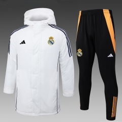 2024-2025 Real Madrid White Cotton Coat Uniform With Hat-815