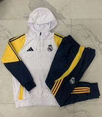 2023-2024 Real Madrid White Thailand Soccer Tracksuit With Hat-815