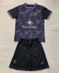 2024-2025 Swansea City Away Black&Gray Soccer Uniform-AY