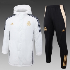 2024-2025 Real Madrid White Cotton Coat Uniform With Hat-815