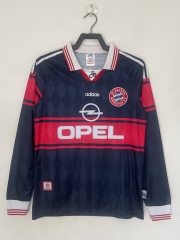 Retro Version 97-99 Bayern München Home Royal Blue LS Thailand Soccer Jersey AAA-811