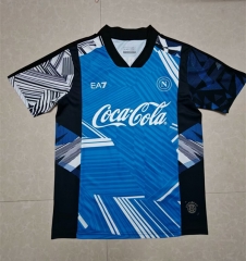 (S-4XL) 2024-2025 Napoli Blue&Black Thailand Training Soccer Jersey AAA