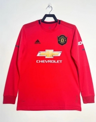 Retro Version19-20 Manchester United Home Red LS Thailand Soccer Jersey AAA-811