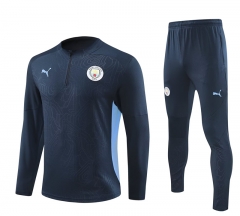 2024-2025 Manchester City Royal Blue Thailand Soccer Tracksuit Uniform-4627