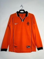 Retro Version 1998 Netherlands Home Orange LS Thailand Soccer Jersey AAA-811