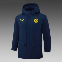 2024-2025 Borussia Dortmund Royal Blue Cotton Coat With Hat-815