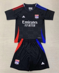 2024-2025 Olympique Lyonnais Away Black Soccer Uniform-AY