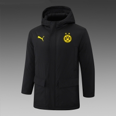 2024-2025 Borussia Dortmund Black Cotton Coat With Hat-815