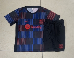 2024-2025 Barcelona Blue&Black Short-sleeved Thailand Soccer Tracksuit-815