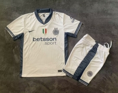 With Patch 2024-2025 Inter Milan Away White Soccer Uniform-9070