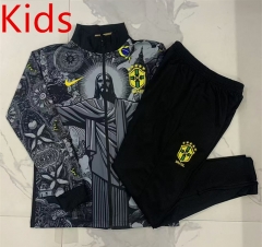 2024-2025 Brazil Ink Jet Black Kids/Youth Soccer Jacket Uniform-815