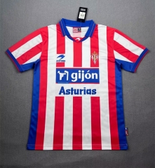 Retro Version 01-02 Sporting de Gijón Home Red&White Stripe Thailand Soccer Jersey AAA-4130