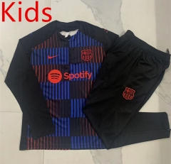 2024-2025 Barcelona Black Kid-Youth Soccer Tracksuit-815