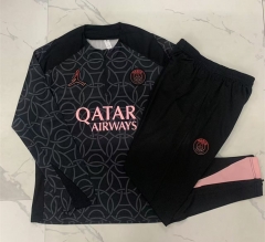 Player Version 2024-2025 Jordan Paris SG Black Thailand Soccer Tracksuit -815