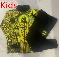 2024-2025 Brazil Ink Jet Yellow Kids/Youth Soccer Jacket Uniform-815