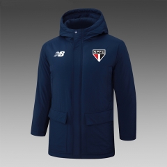 2024-2025 Sao Paulo Futebol Clube Royal Blue Cotton Coat With Hat-815