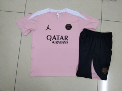 2024-2025 Jordan Paris SG Pink Short-Sleeve Thailand Soccer Tracksuit-815