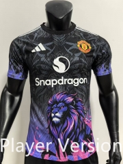 Player Version 2024-2025 Manchester United Black Thailand Soccer Jersey AAA-SJ