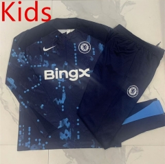 2024-2025 Chelsea Royal Blue Kids/Youth Soccer Tracksuit-815