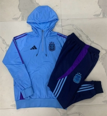 2024-2025 Argentina Light Blue Thailand Soccer Tracksuit With Hat-815