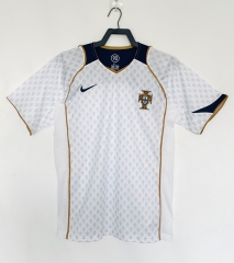 Retro Version 2004 Portugal Away White Thailand Soccer Jersey AAA-811