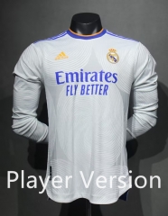 Player Version Retro Version 2021-2022 Real Madrid Home White LS Thailand Soccer Jersey AAA-4563