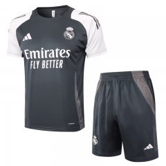 2024-2025 Real Madrid Gray Short-sleeved Thailand Soccer Tracksuit-815