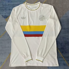 (S-4XL) 100th Anniversary Edition Colombia White LS Thailand Soccer Jersey AAA-9409