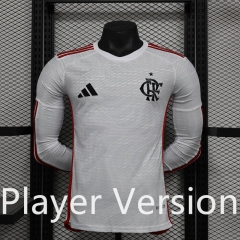 2024-2025 Flamengo Away White LS Thailand Soccer Jersey AAA-888